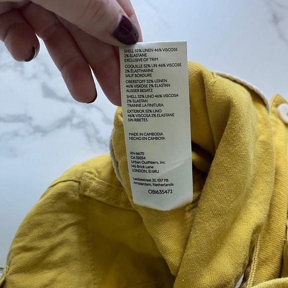 Maeve Colette Linen Blend Shorts yellow size 31 - Picture 5 of 6